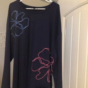 Navy blue floral sweatshirt